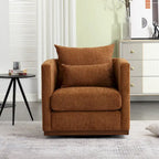Fauteuil pivotant d'appoint en chenille marron