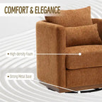 Fauteuil pivotant d'appoint en chenille marron