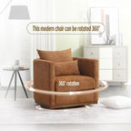 Fauteuil pivotant d'appoint en chenille marron