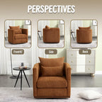 Fauteuil pivotant d'appoint en chenille marron