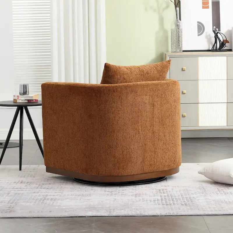 Fauteuil pivotant d'appoint en chenille marron