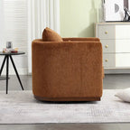 Fauteuil pivotant d'appoint en chenille marron
