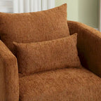 Fauteuil pivotant d'appoint en chenille marron