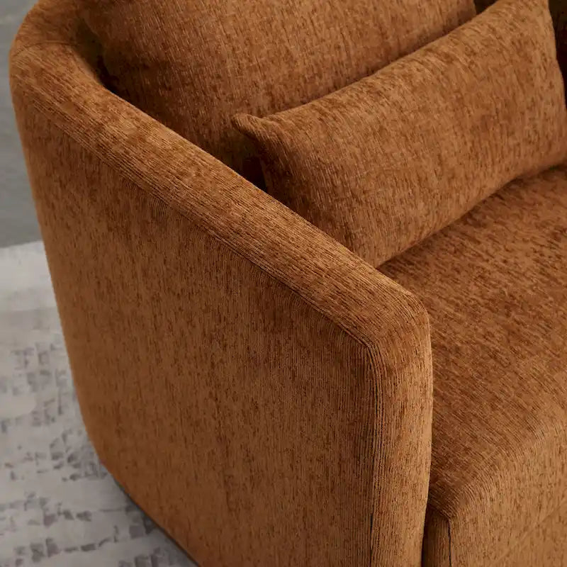 Fauteuil pivotant d'appoint en chenille marron