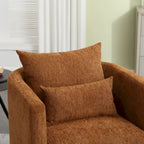 Fauteuil pivotant d'appoint en chenille marron