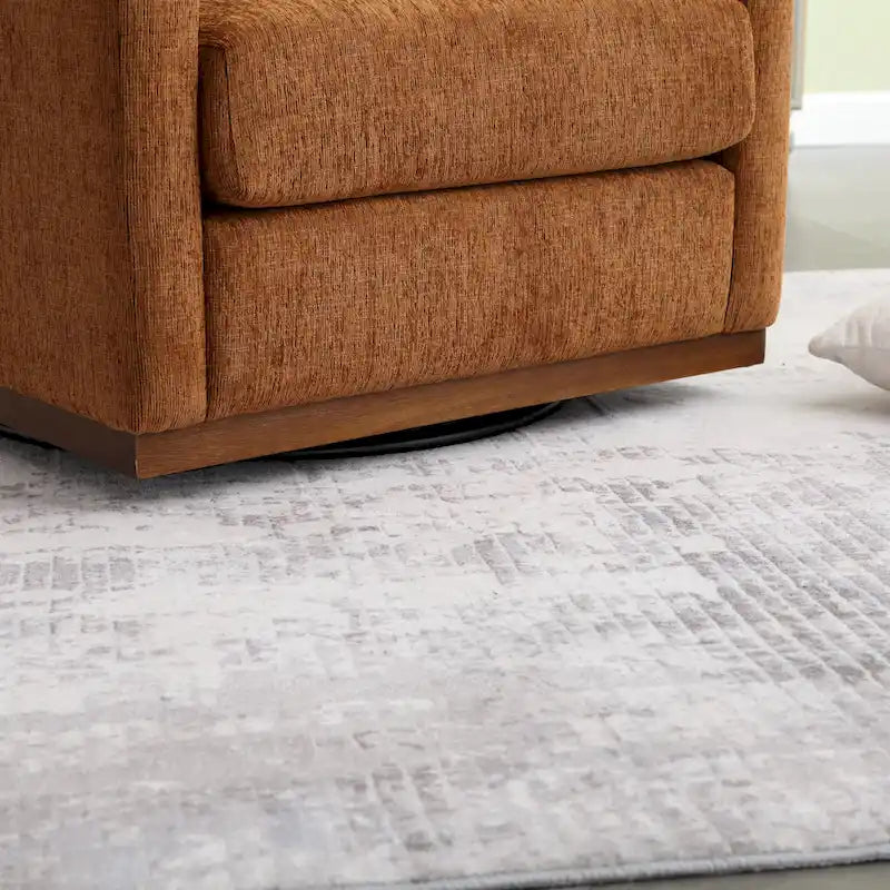 Fauteuil pivotant d'appoint en chenille marron