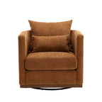 Fauteuil pivotant d'appoint en chenille marron