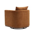 Fauteuil pivotant d'appoint en chenille marron