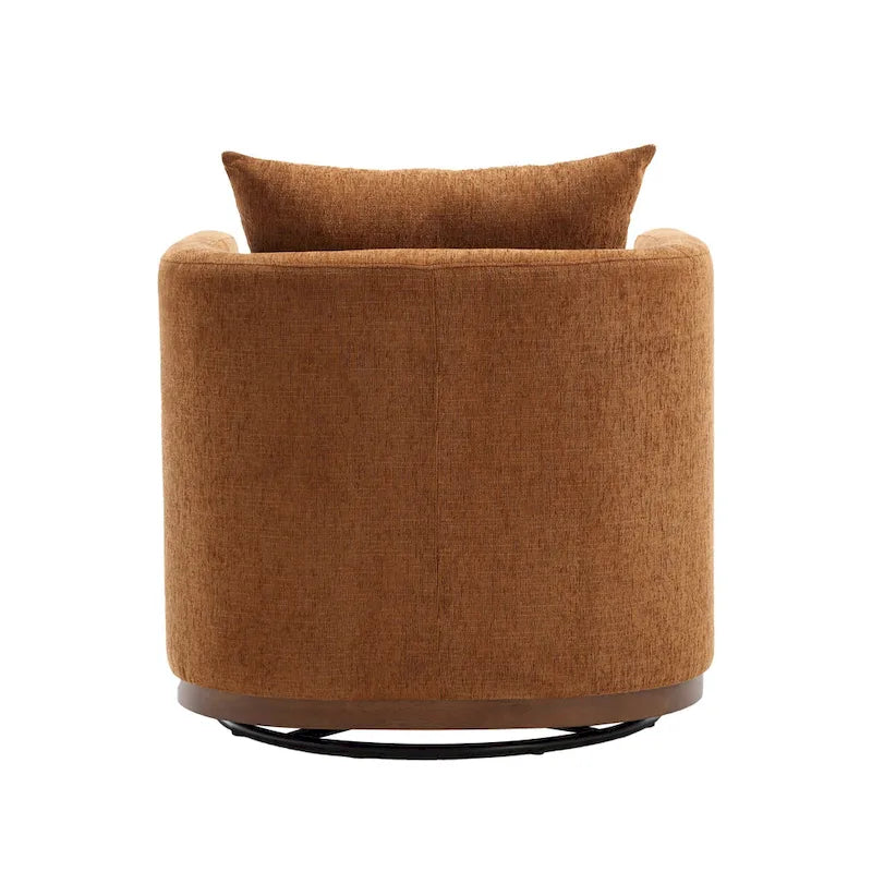 Fauteuil pivotant d'appoint en chenille marron
