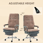 Fauteuil de bureau inclinable en velours surdimensionné avec siège rembourré et roulettes pivotantes