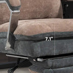 Fauteuil de bureau inclinable en velours surdimensionné avec siège rembourré et roulettes pivotantes