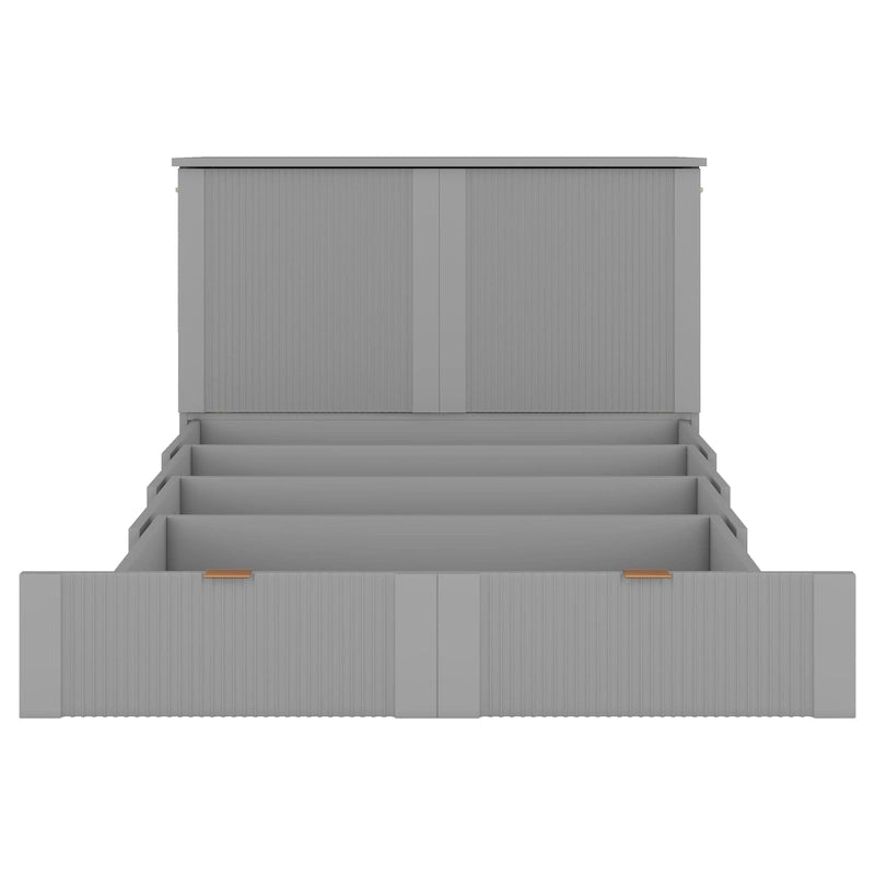Lit escamotable double avec tiroir, prises et ports USB