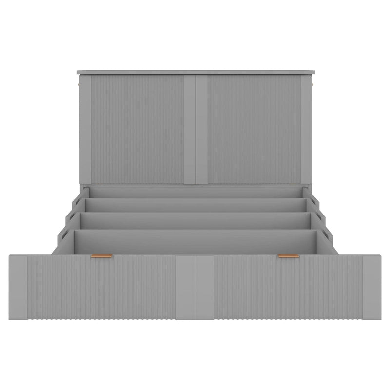 Lit escamotable double avec tiroir, prises et ports USB