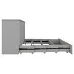 Lit escamotable double avec tiroir, prises et ports USB