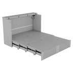 Lit escamotable double avec tiroir, prises et ports USB