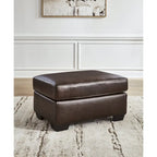 Ottoman en cuir et en similicuir