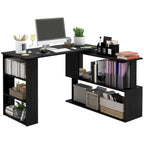 Bureau d'ordinateur d'angle avec conception rotative et étagères intégrées