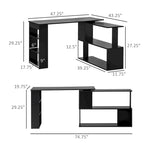 Bureau d'ordinateur d'angle avec conception rotative et étagères intégrées