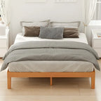 Lit plateforme en bois massif grand format avec rangement sous le lit