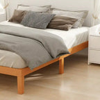 Lit plateforme en bois massif grand format avec rangement sous le lit