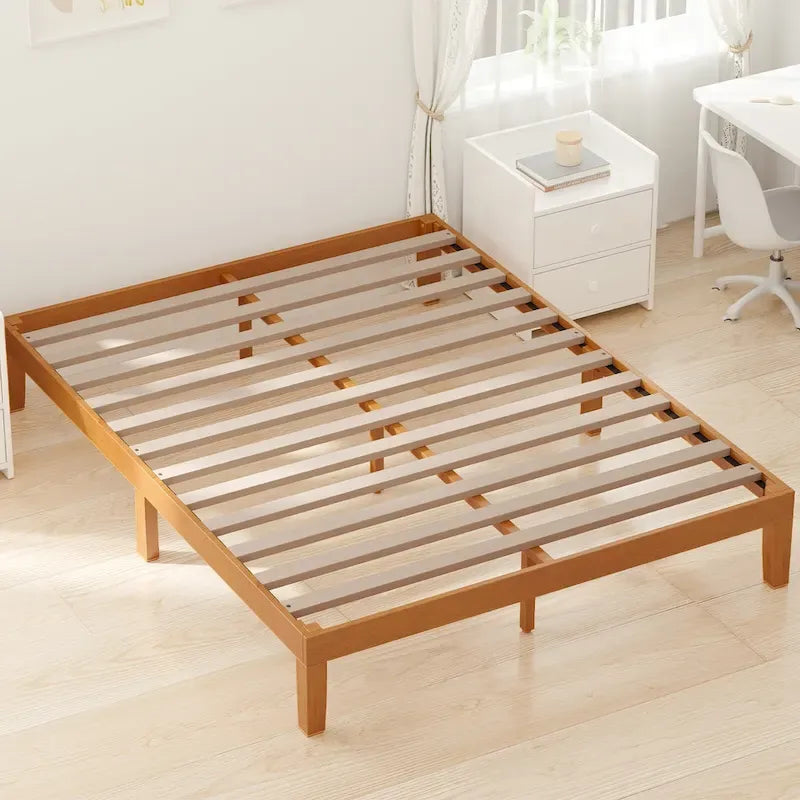 Lit plateforme en bois massif grand format avec rangement sous le lit