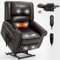 Fauteuil inclinable releveur avec double moteur, chauffage et massage, ports USB et inclinaison infinie