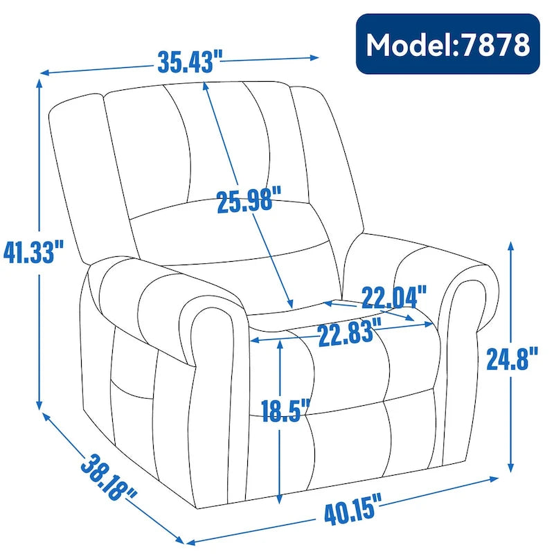 Fauteuil inclinable releveur avec double moteur, chauffage et massage, ports USB et inclinaison infinie