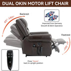 Fauteuil inclinable releveur avec double moteur, chauffage et massage, ports USB et inclinaison infinie