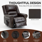 Fauteuil inclinable releveur avec double moteur, chauffage et massage, ports USB et inclinaison infinie