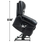 Fauteuil inclinable releveur avec double moteur, chauffage et massage, ports USB et inclinaison infinie