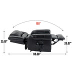 Fauteuil inclinable releveur avec double moteur, chauffage et massage, ports USB et inclinaison infinie