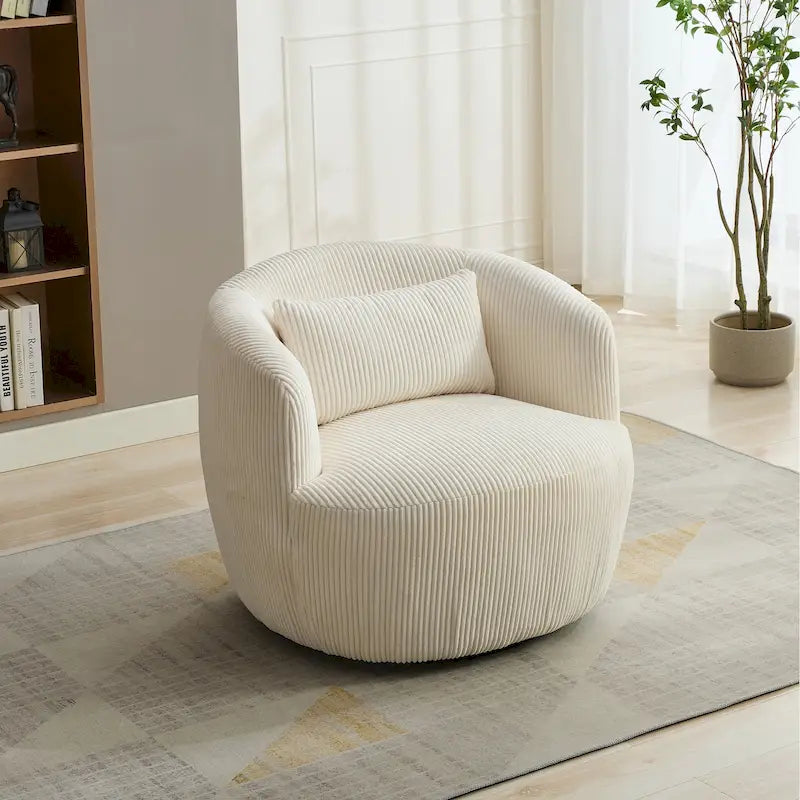 Fauteuil pivotant à 360° en velours côtelé