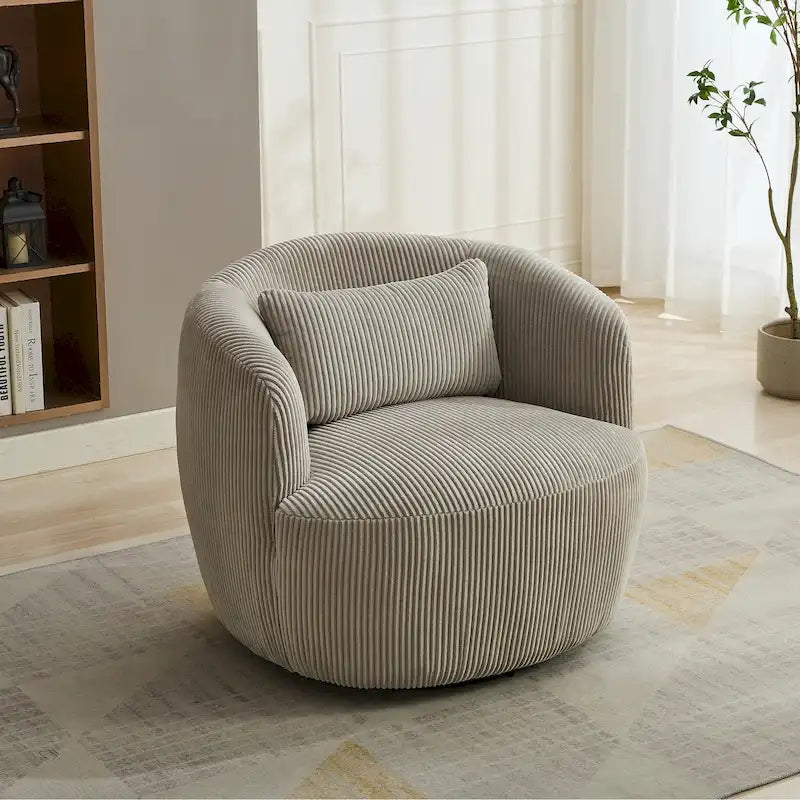 Fauteuil pivotant à 360° en velours côtelé