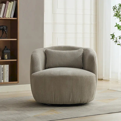 Fauteuil pivotant à 360° en velours côtelé