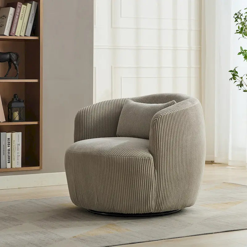 Fauteuil pivotant à 360° en velours côtelé