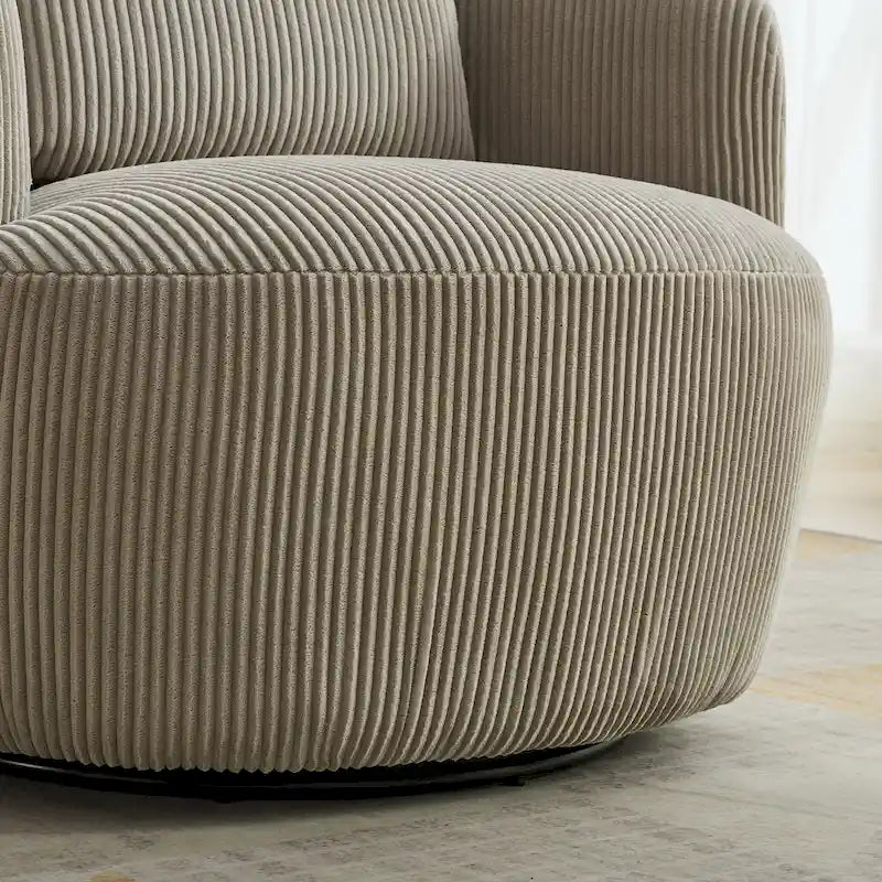 Fauteuil pivotant à 360° en velours côtelé