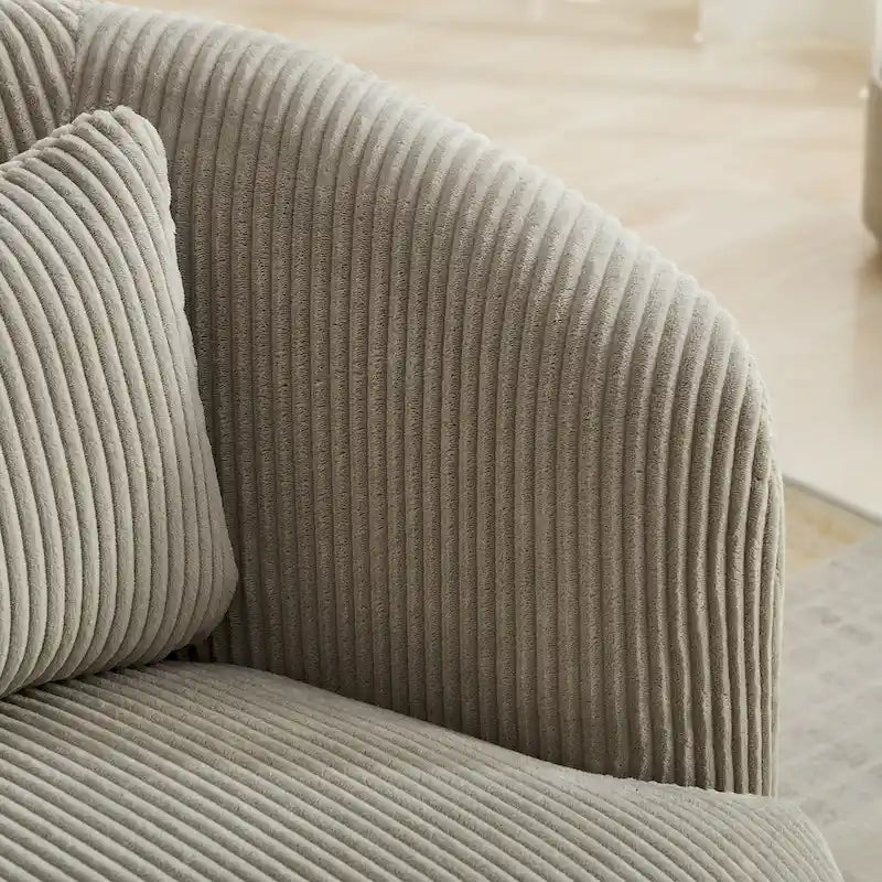 Fauteuil pivotant à 360° en velours côtelé