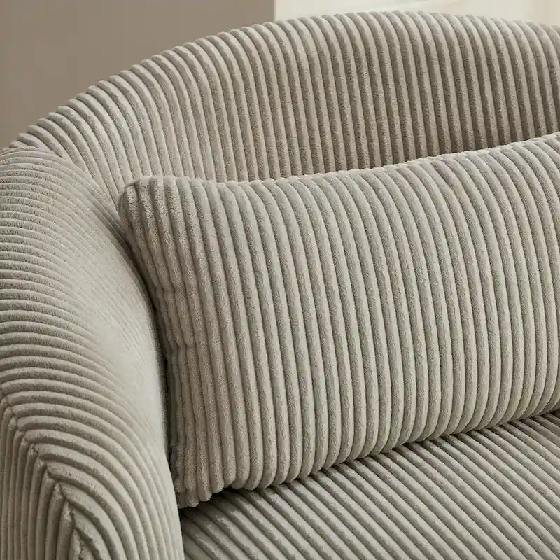 Fauteuil pivotant à 360° en velours côtelé