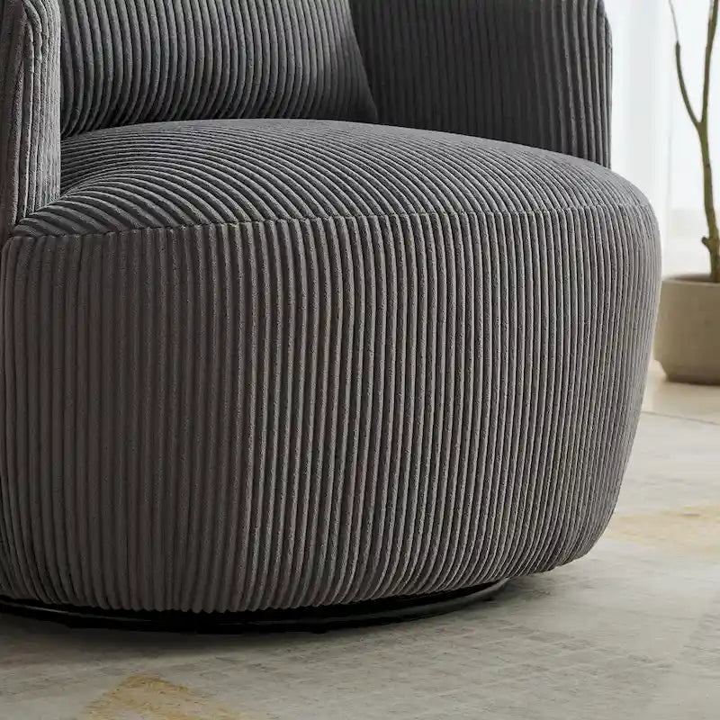 Fauteuil pivotant à 360° en velours côtelé