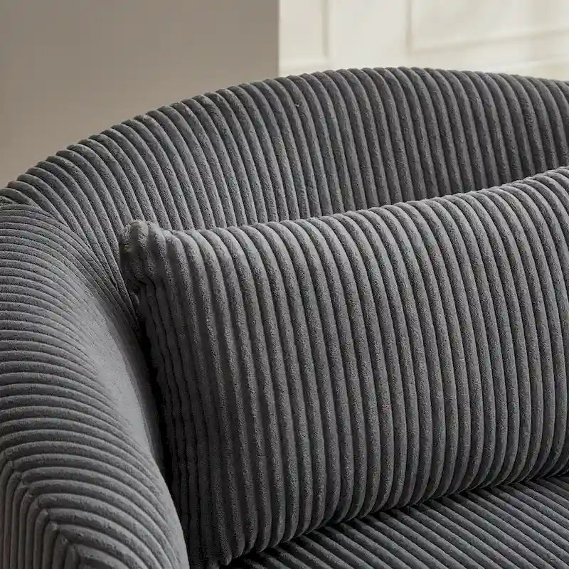 Fauteuil pivotant à 360° en velours côtelé