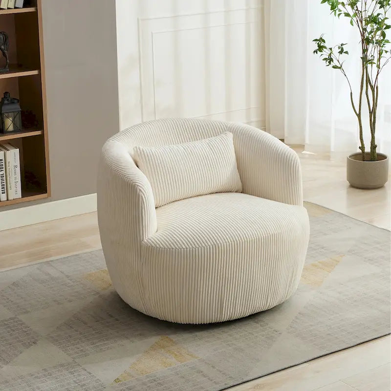 Fauteuil pivotant à 360° en velours côtelé