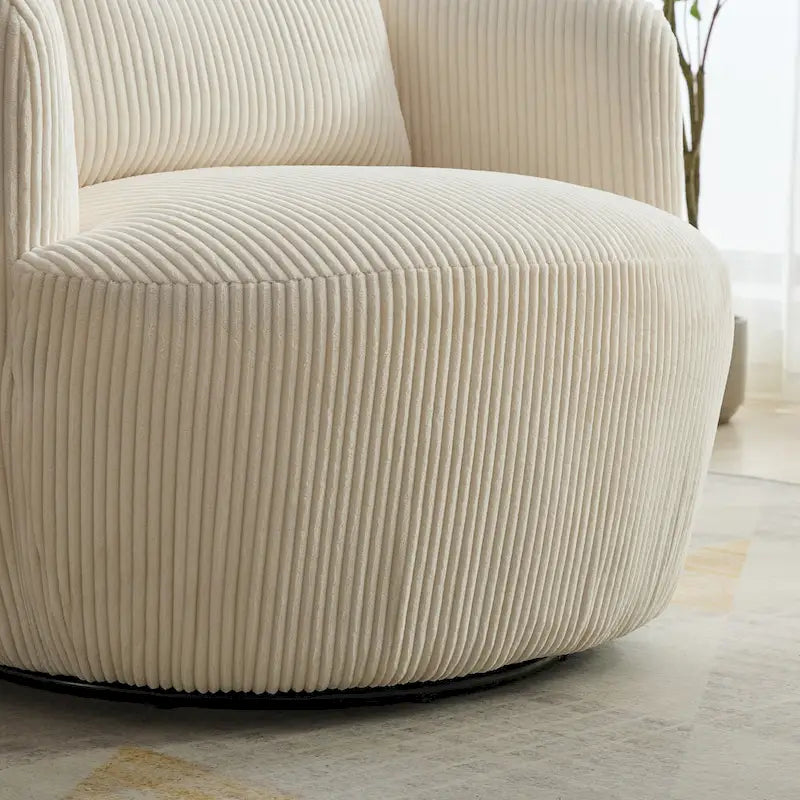 Fauteuil pivotant à 360° en velours côtelé