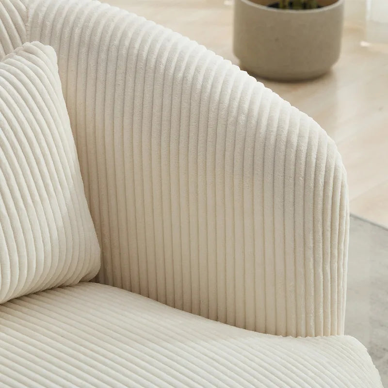 Fauteuil pivotant à 360° en velours côtelé