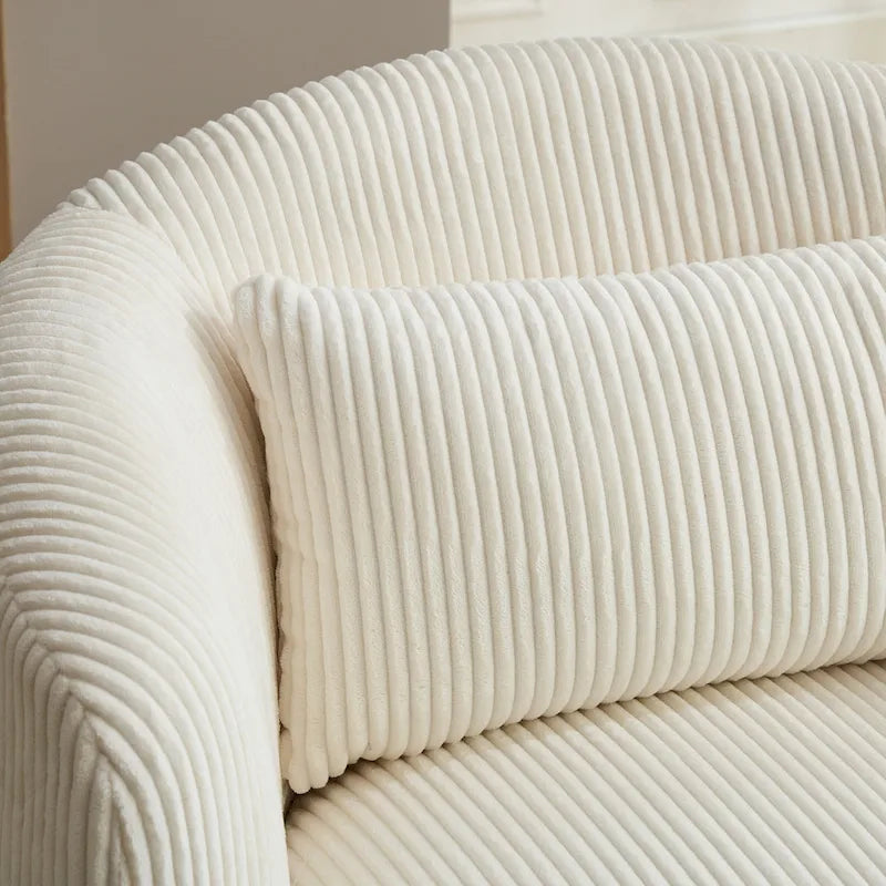 Fauteuil pivotant à 360° en velours côtelé
