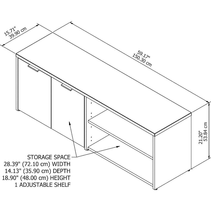 Meuble de rangement bas avec portes