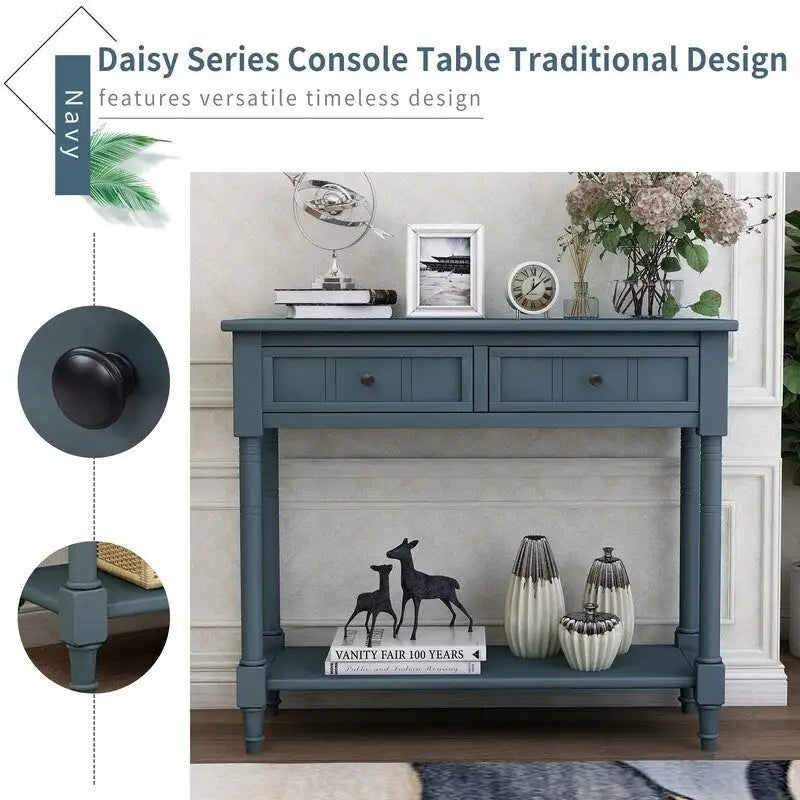 Console avec 2 tiroirs et étagère inférieure