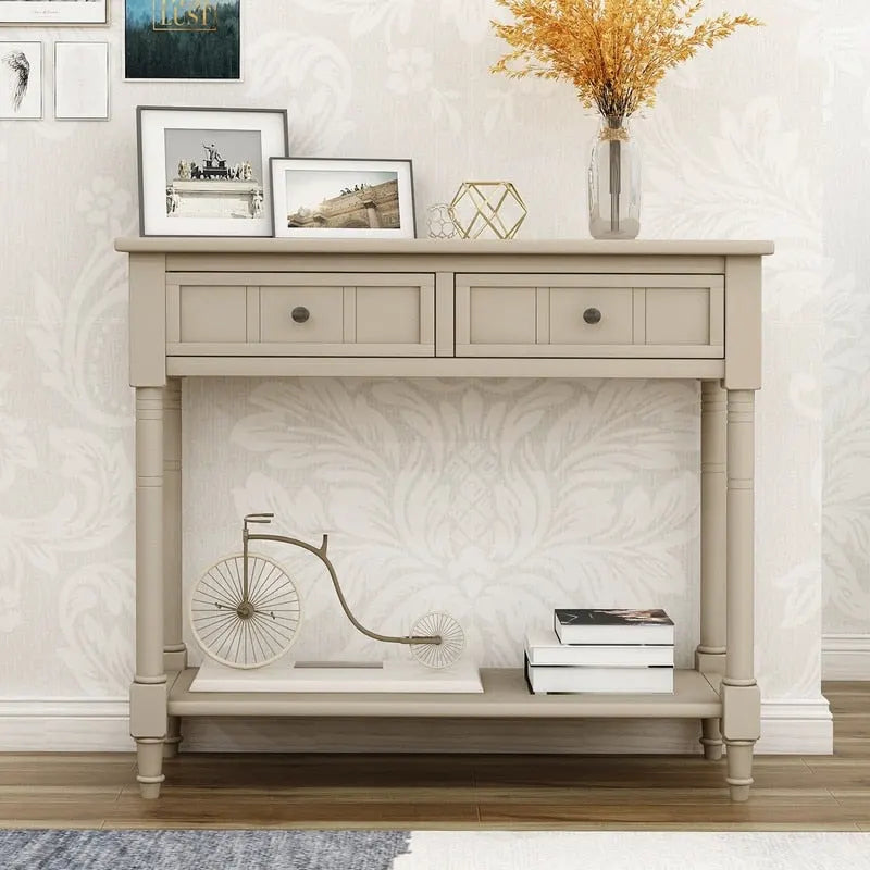 Console avec 2 tiroirs et étagère inférieure