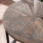 Table d'appoint ronde en bois recyclé avec cadre en métal