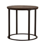 Table d'appoint ronde en bois recyclé avec cadre en métal