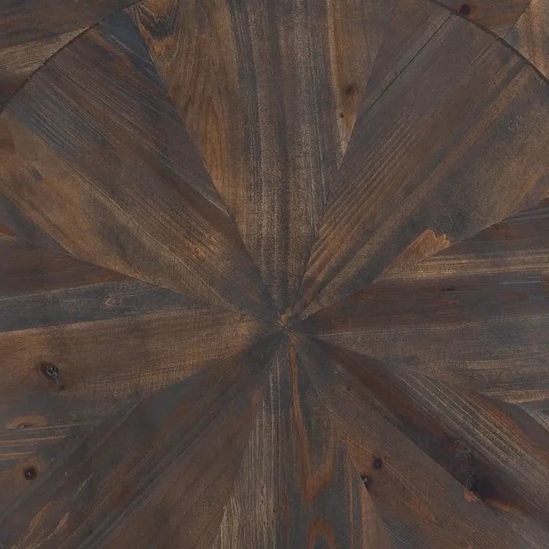 Table d'appoint ronde en bois recyclé avec cadre en métal